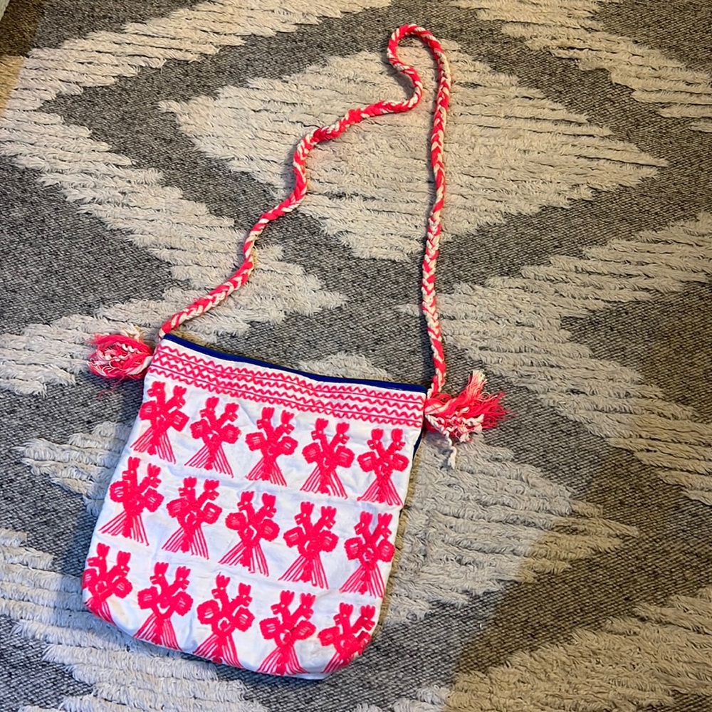 Star Mela Embroidered Hot Pink Large Bag